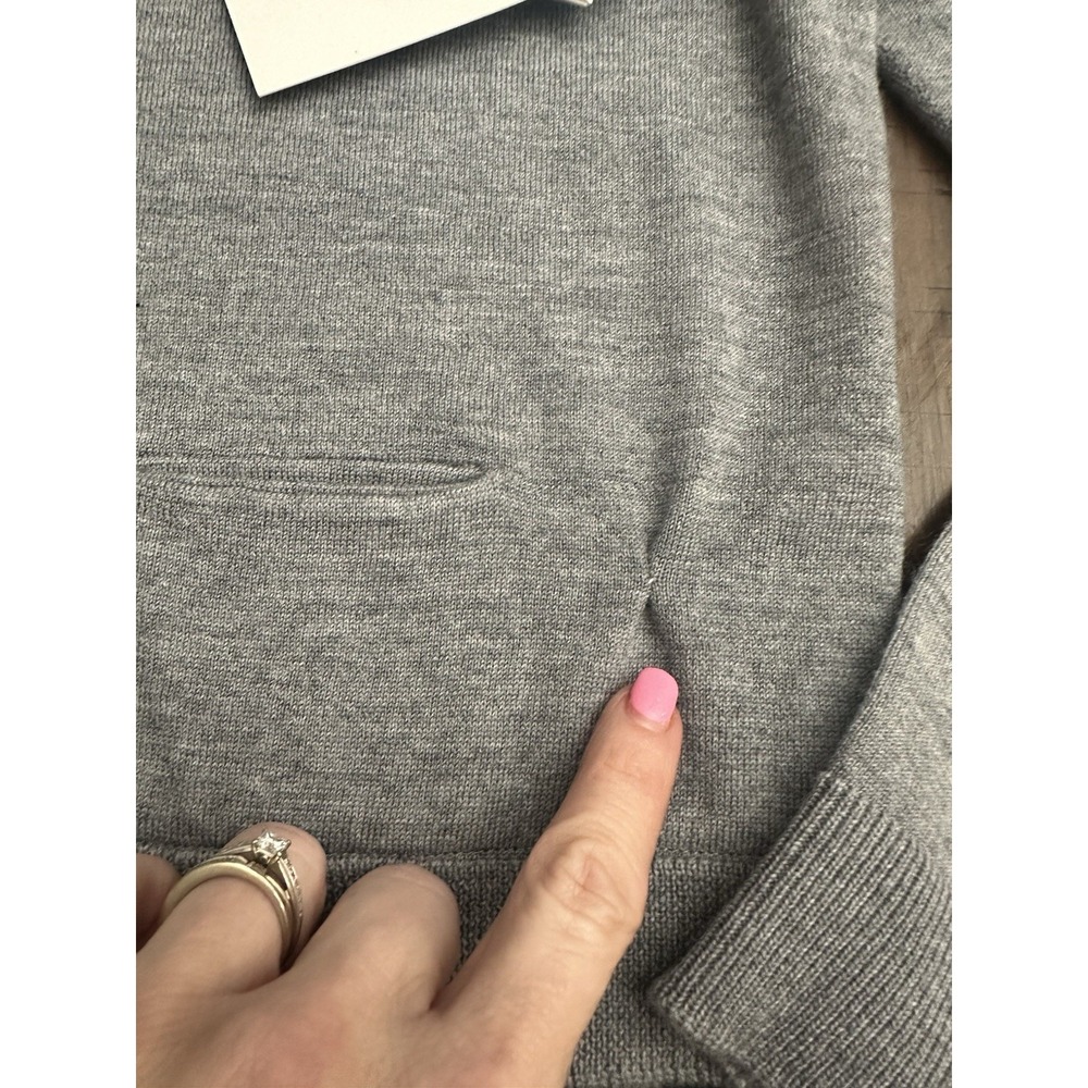 RHIE Sweater Cardigan NWT $375 Gray Medium 100% Wool Classic Knit #N10-3 READ - Picture 9 of 12